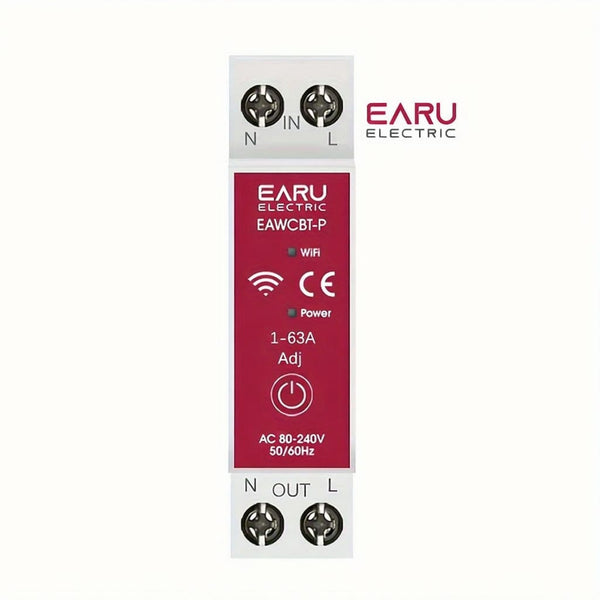 EARU Tuya MCB WiFi Smart Mini Circuit Breaker 1P N 63A